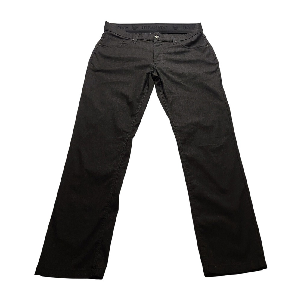 Urban Star Men's Textured Gray Stretch Pants 36x32 Charcoal 5-Pocket Trousers